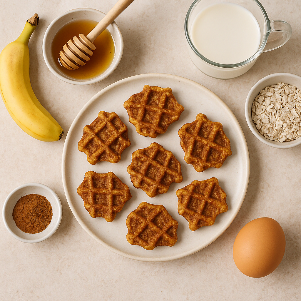 Banana-Oat Mini Waffles