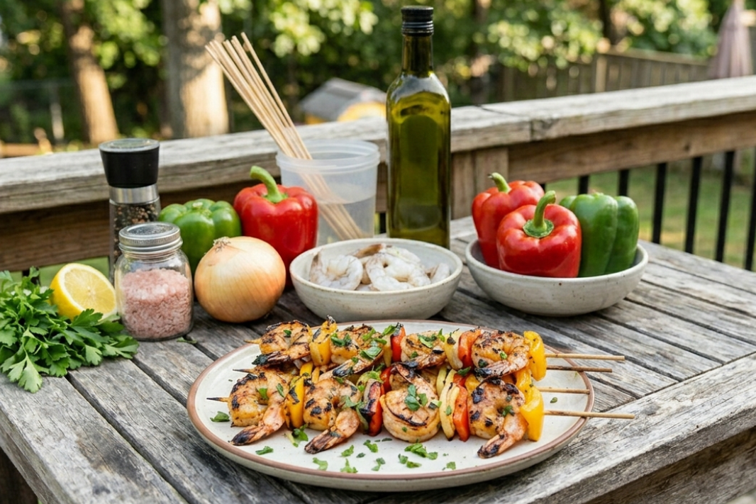 Grilled Shrimp and Veggie Skewers